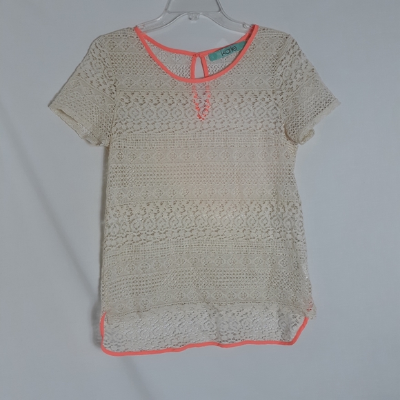Karlie Tops - Karlie Women's Size Medium Ivory Lace Top Blouse